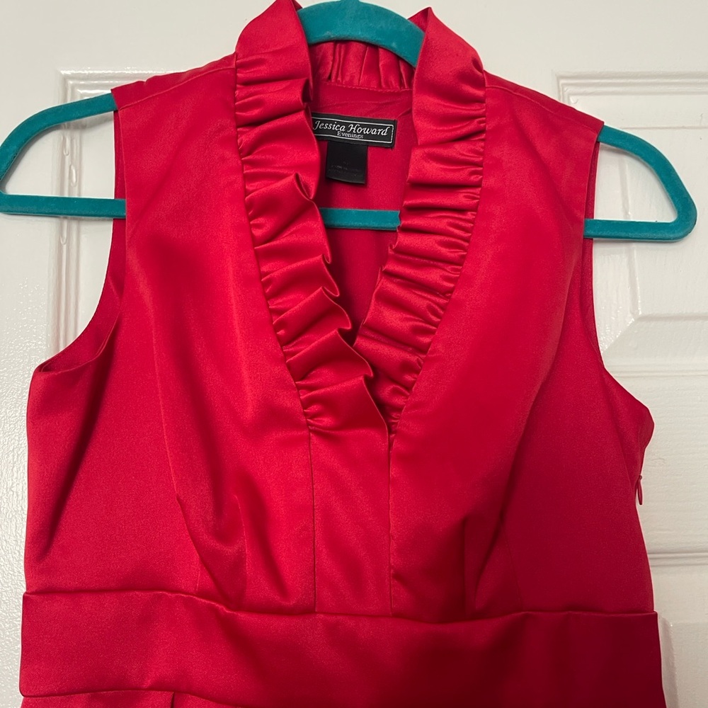 Jessica Howard Vibrant Red Ruffled Mini Dress - Picture 3 of 11
